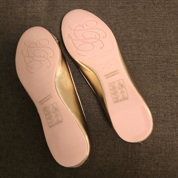 Ted Baker Rose Gold Immet 2 Ballet Flats 5 - Picture 6 of 7